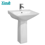 Standard 309 Pedestal Wash Hand Basin, 18 x 12 Inch, White Ceramic