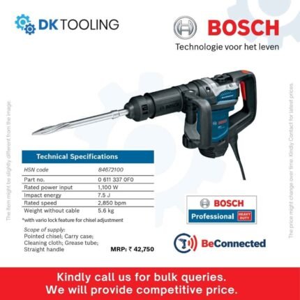 Bosch GSH 500 Demolition Hammer, 1100W, 7.5J SDS-Max
