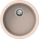 Granite 46cm Round Kitchen Sink, Single Bowl, Gold Sand