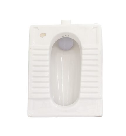 Standard Asian Step Ceramic Toilet, White Vitreous China, Floor-Mount