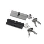 NBNP 90mm Cylinder Lock, Euro Profile, Double Keyed, Satin Silver