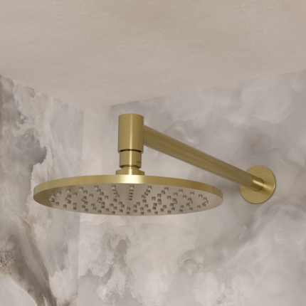 WaterCare Brass Wall Shower Arm 300mm, G 1/2 Thread, Chrome