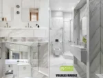 Volakas 60x60cm Polished Marble Tile, 20mm Thick, White/Grey Vein