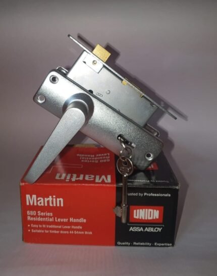 Union 3 Lever Martin Handle Lock, Chrome, Mortice Door Set