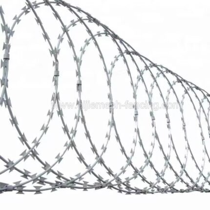 Galvanized Flat Wrap Razor Wire, 450mm x 8m