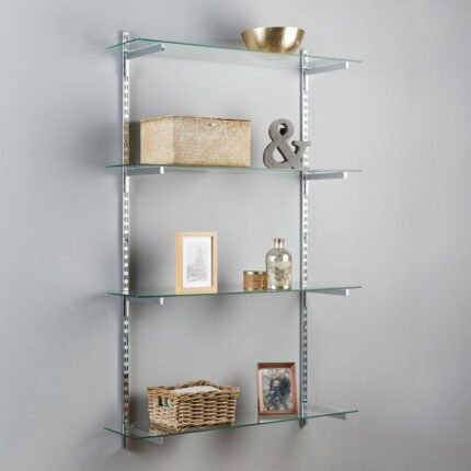 Trade Series 6mm Tempered Glass Shelf, 500mm, Chrome Brackets
