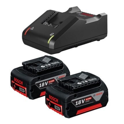 Bosch 18V Starter Kit, 2x 5.0Ah Li-Ion Batteries & Charger