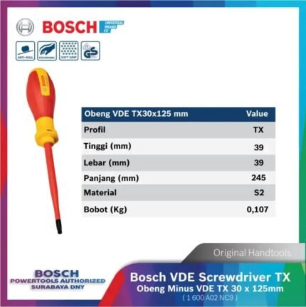 Bosch VDE Screwdriver TX 30 x 125mm 1000V Insulated