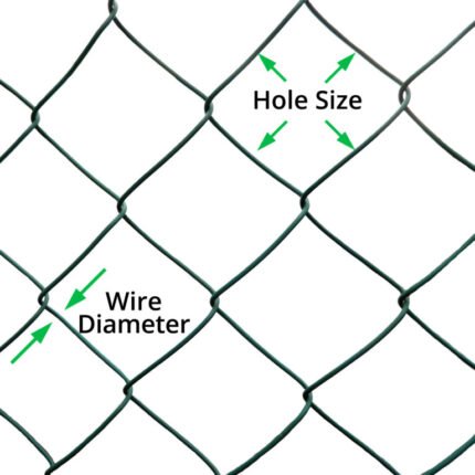 Heavy Gauge 14G PVC Coated Chain Link Fence, 1.5m x 18m, Galvanized Core