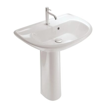 Standard 312 Pedestal Wash Hand Basin, 450x300mm, Vitreous China, White