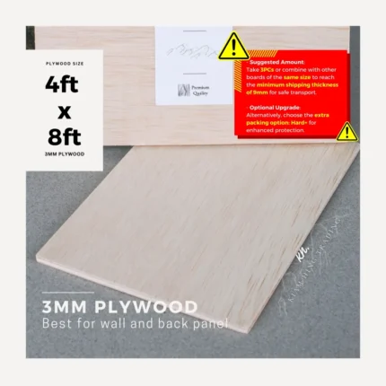 Standard 3mm Plain Plywood, 8ft x 4ft Sheet