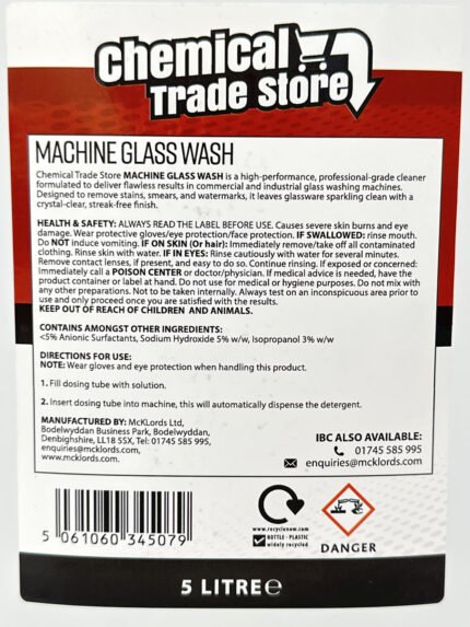 Trade Grade Window and Glass Cleaner 5L Streak-Free Formula