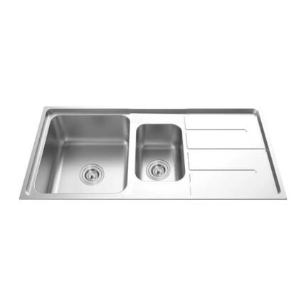 Trade Grade 116 x 50cm Double Bowl Stainless Steel Sink with Drainer