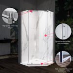 Standard Pentagon Shower Enclosure, 900 x 900 x 2000mm, 6mm Tempered Glass