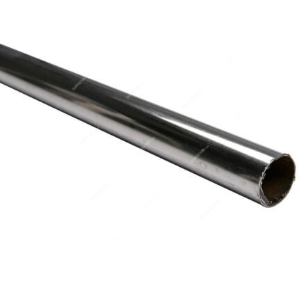 Standard 1-Inch Chrome Pipe, 10ft Length, Heavy-Duty Decorative Tube