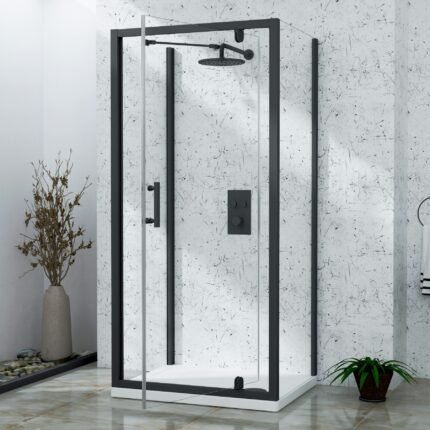 Standard 900x900mm Square Shower Enclosure, 6mm Tempered Glass, Chrome Frame
