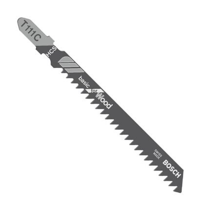 Bosch T 111 C Jigsaw Blade, Basic for Wood, 100mm