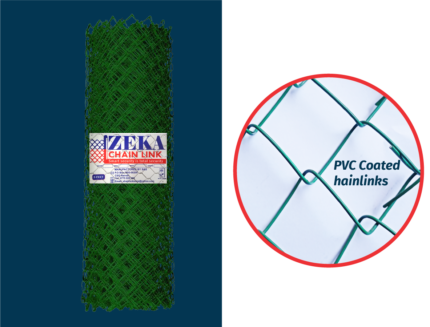 Trade Grade 14-Gauge Chain Link Fence, PVC Coated Galvanized Steel, 4ft x 18m