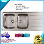 Trade Grade 116 x 50cm Double Bowl Stainless Steel Sink with Drainer