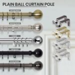 Antique Silver Curtain Rod, 28mm Diameter, Heavy Duty Steel