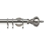 Antique Silver Curtain Rod, 28mm Diameter, Heavy Duty Steel