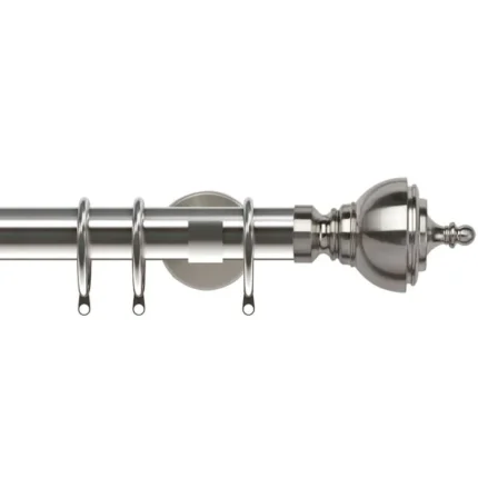 Antique Silver Curtain Rod, 28mm Diameter, Heavy Duty Steel