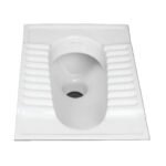 Standard Asian Step Ceramic Toilet, White Vitreous China, Floor-Mount