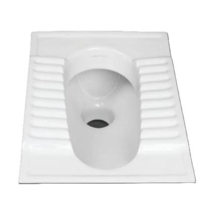 Standard Asian Step Ceramic Toilet, White Vitreous China, Floor-Mount