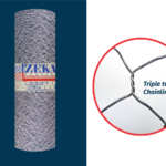 Zeka Co. 14-Gauge Galvanized Chain Link Fence, 8ft x 18m Triple Twisted