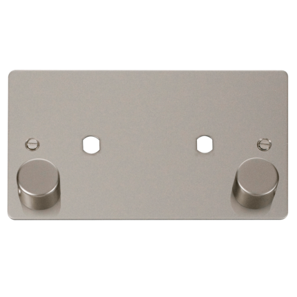 Powermax Twin Socket Brushed